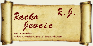 Racko Jevčić vizit kartica